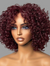 Trendy Burgundy Curly Bob Glueless Minimalist Lace T Part Wig 100% Human Hair #RHS.